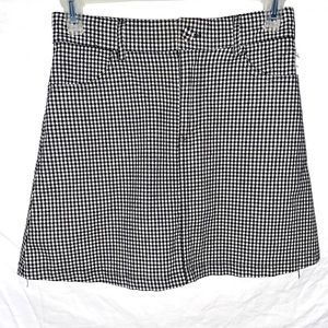 Black and White Plaid Mini Skirt